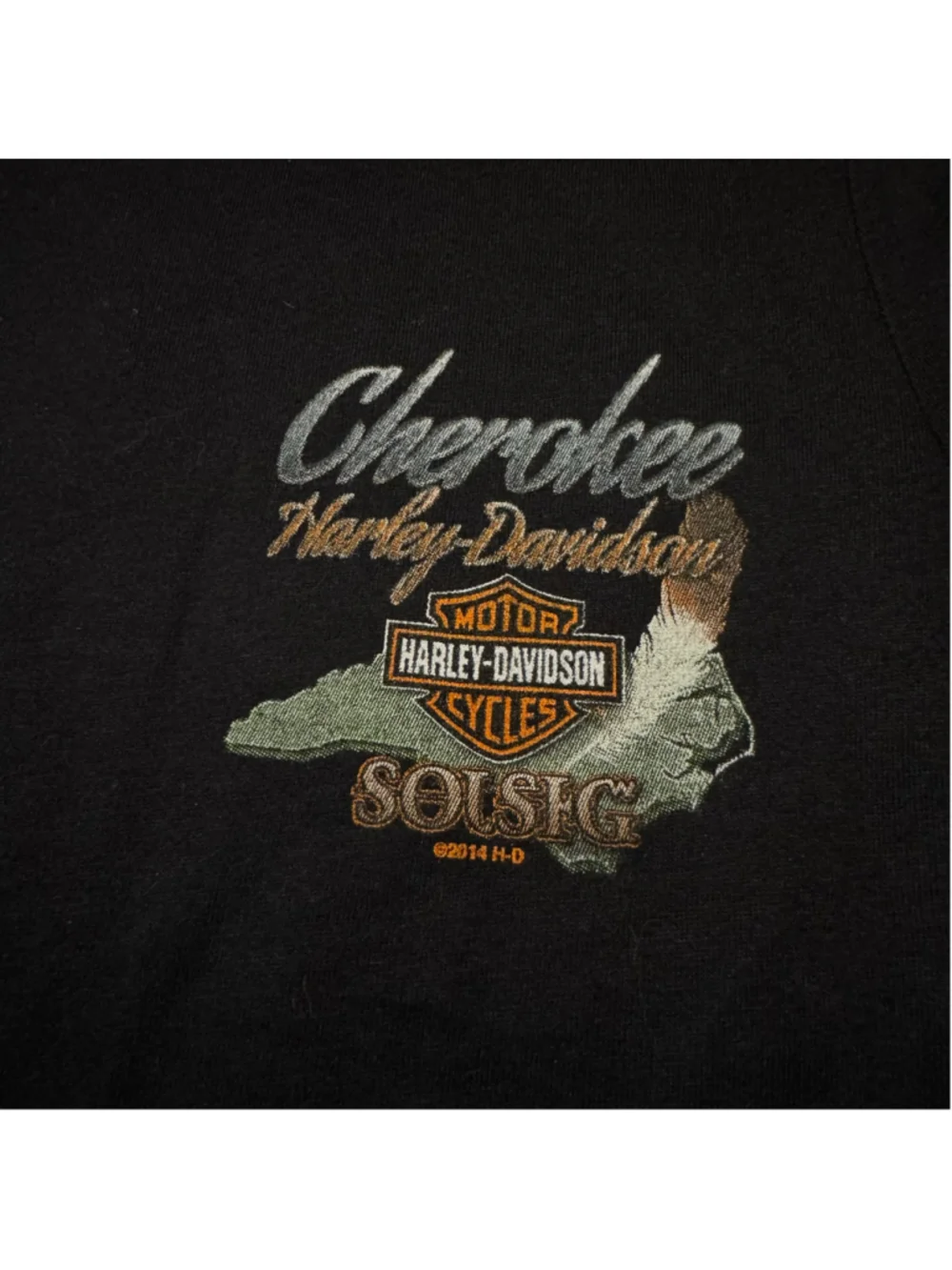 Women's Harley-Davidson Cherokee NC Graphic Short Sleeve Tee Black Size XS New